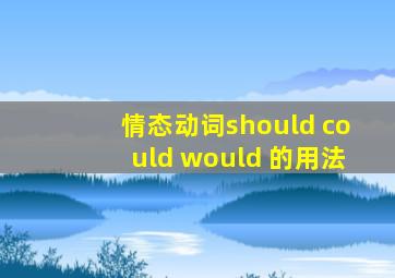 情态动词should could would 的用法